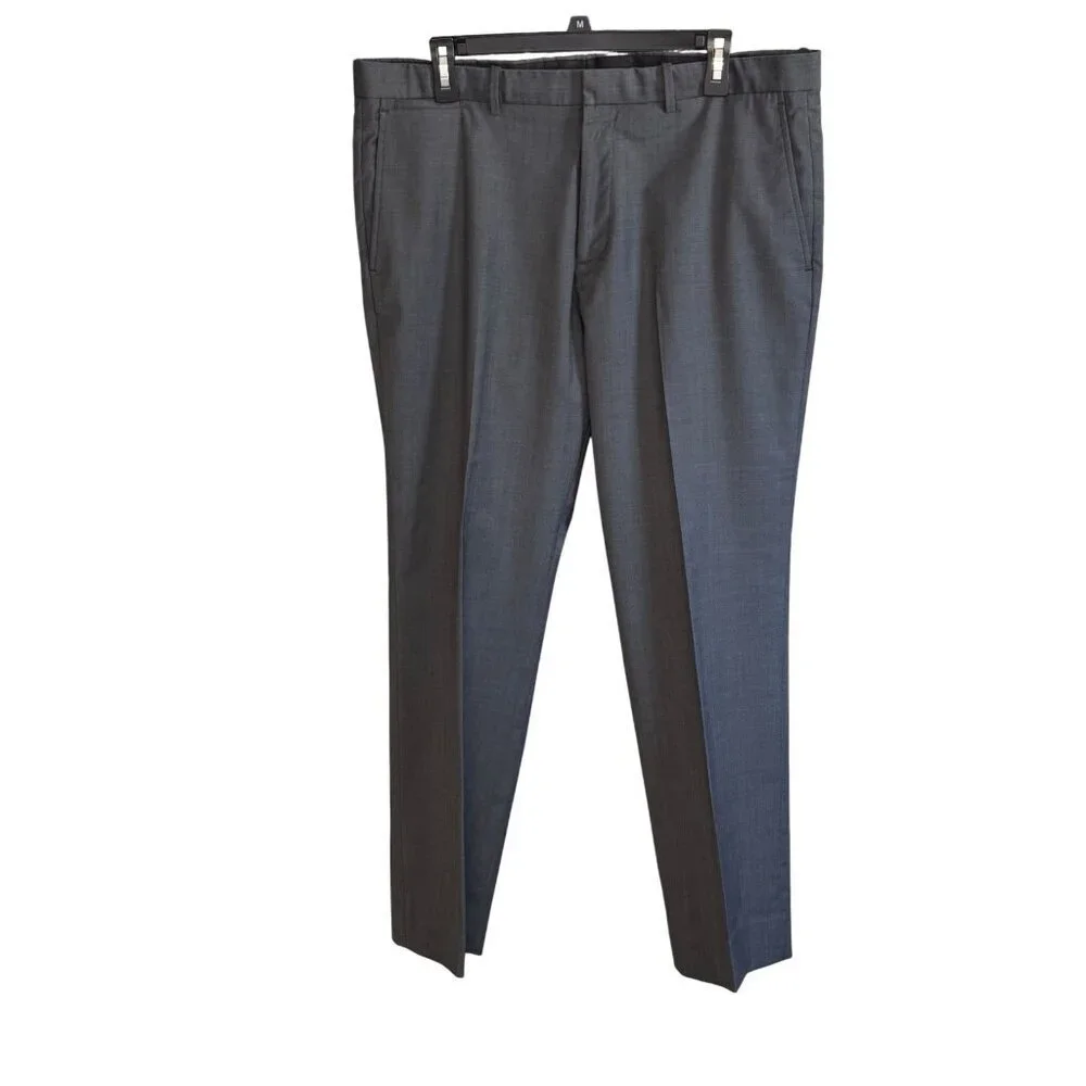 Theory Marlo Mens Wool Blend Dress Pants~Size 36 x 30~Charcoal Gray Flat L14 04